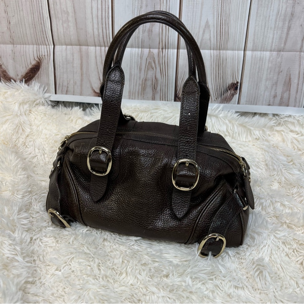 BURBERRY Brown Leather Bowler Bag